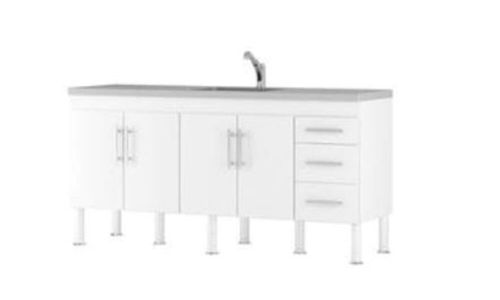 Gabinete para Cozinha Flex 194x80x52cm MDF Branco