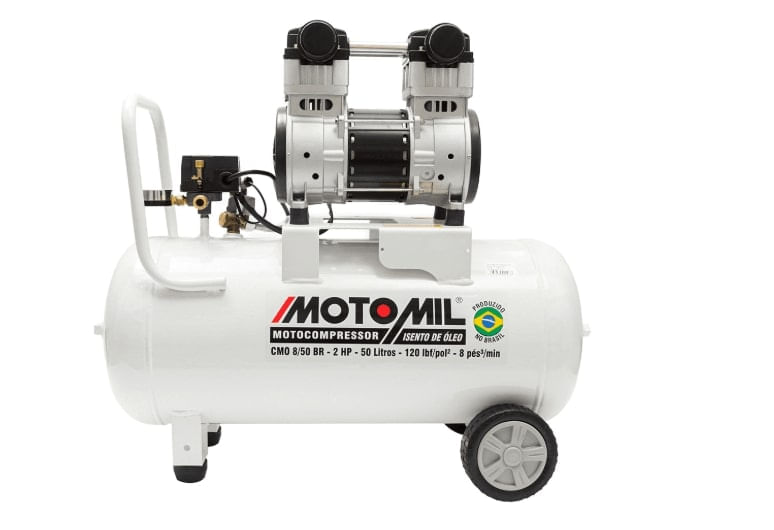 Compressor-Odontologico-Isento-Oleo-CMO-50L-8-pes-120LBS-2HP-220V-Mono