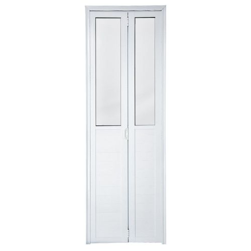 Porta Lambril Camarão com Vidros Alumínio Branco Esquerdo 210x80cm