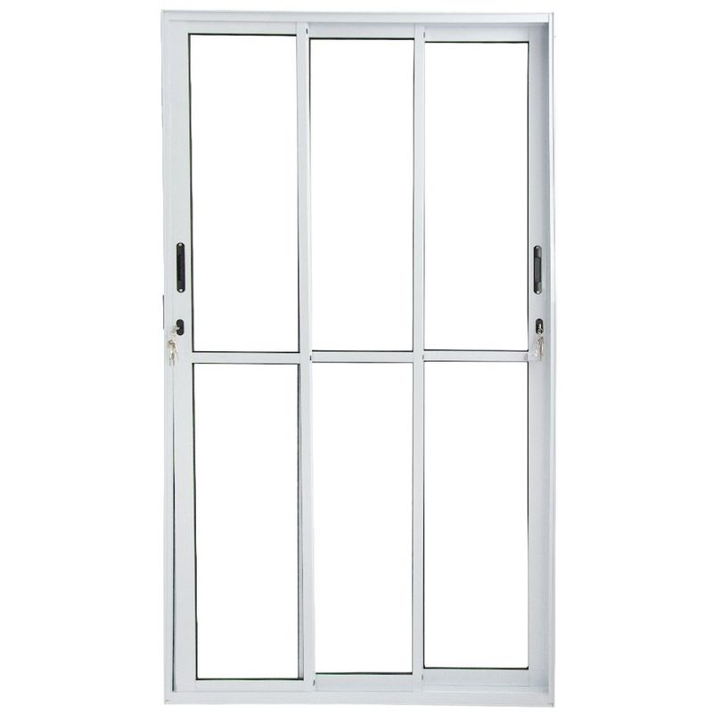 Porta-de-Correr-3-Folhas-Moveis-Vlis-Aluminio-Branco-210x120cm