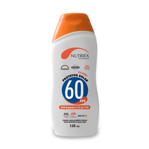 Protetor Solar FPS 60 sem Repelente 120ml Nutriex Profissional