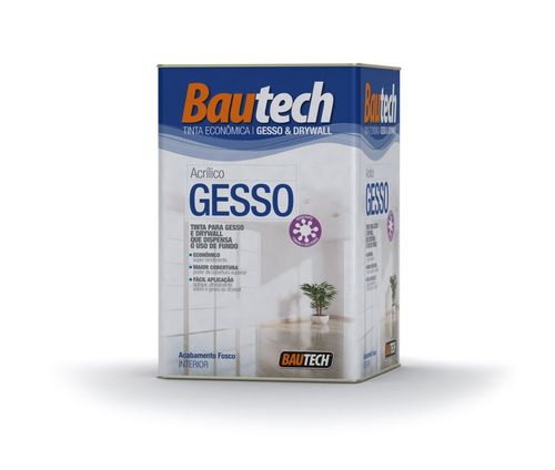 Tinta Econômica Acrílica Fosco Gesso & Drywall Branco 18L Bautech