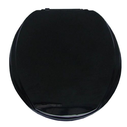 Assento Sanitário Convencional Almofadado Slim PP Oval Preto