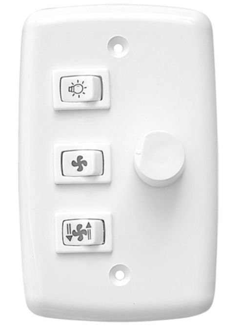 Controle Ventilador Teto 1 Lâmpada Branco Embutir com Reversão