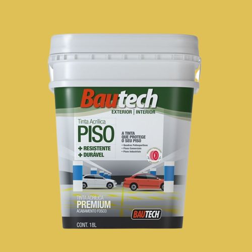 Tinta Premium Acrílica Fosco Piso Amarelo 18L Bautech