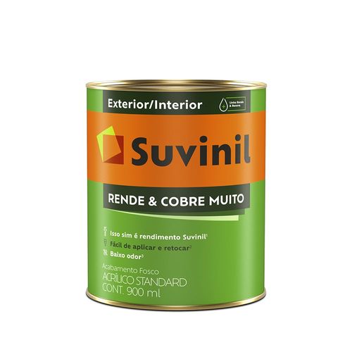 Tinta Standard Acrílica Fosco Rende e Cobre Branco 0,9L Suvinil