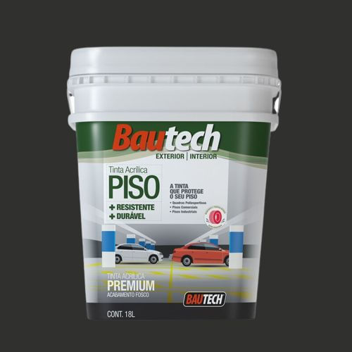 Tinta Premium Acrílica Fosco Piso Preto 18L Bautech