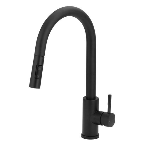 Monocomando para Cozinha Mesa Bica Alta Preto com Ducha Extensível