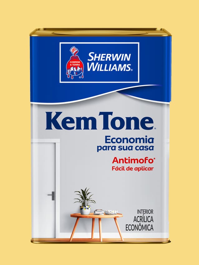 Tinta-Economica-Acrilica-Fosco-Kemtone-Amarelo-Canario-18L