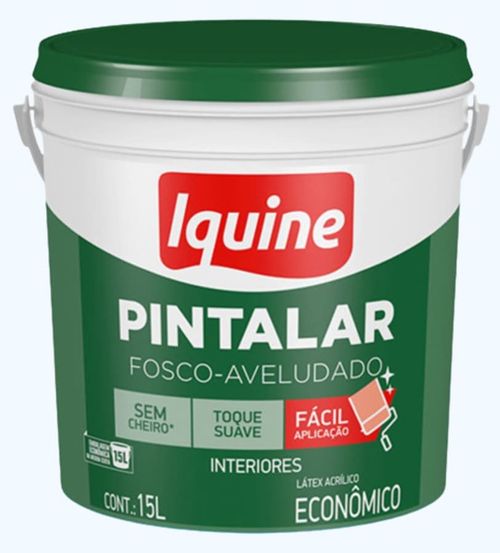 Tinta Econômica Acrílica Fosco Pintalar Branco 15L Balde Iquine