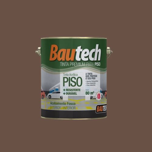 Tinta Premium Acrílica Fosco Piso Marrom 3,6L Bautech