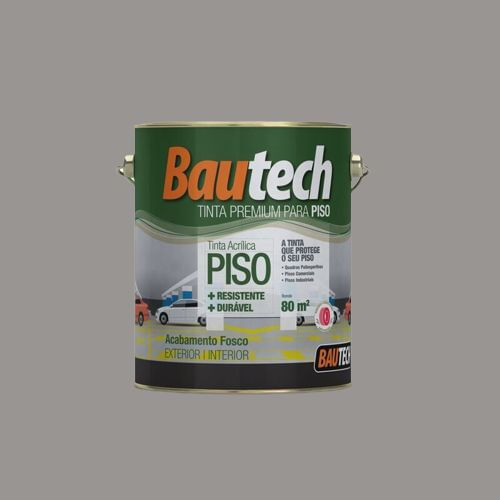 Tinta Premium Acrílica Fosco Piso Cinza 3,6L Bautech