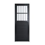 Porta-Social-com-Postigo-Linha-Plus-Aluminio-Preto-Esquerdo-210x80cm