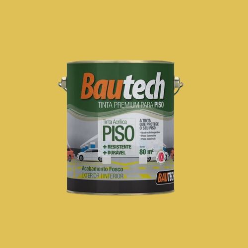 Tinta Premium Acrílica Fosco Piso Amarelo 3,6L Bautech