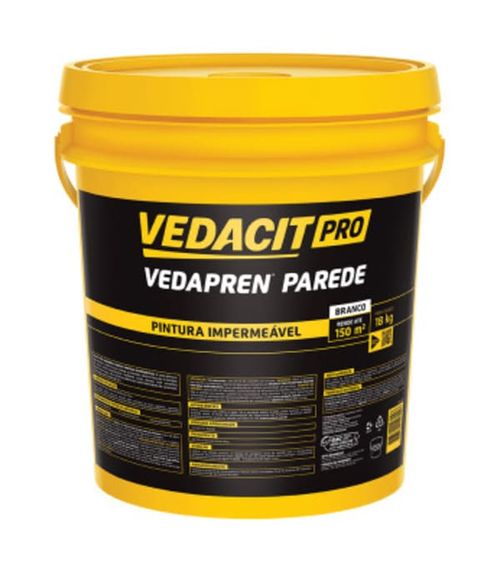 Tinta Acrílica Impermeável Vedapren Parede PRO Branco 18Kg Vedacit