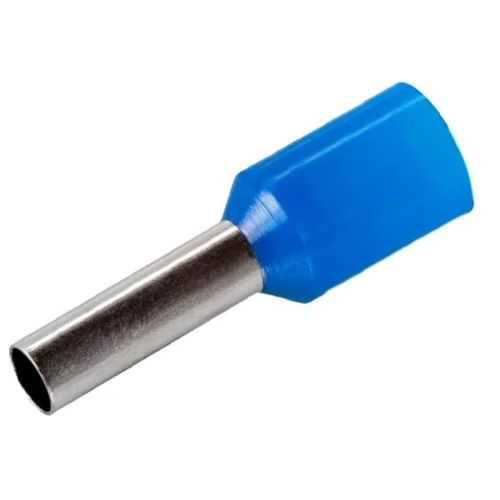 Terminal Isolado Tubular Simples 2,5mm² Azul Eletrokit 20 Peças