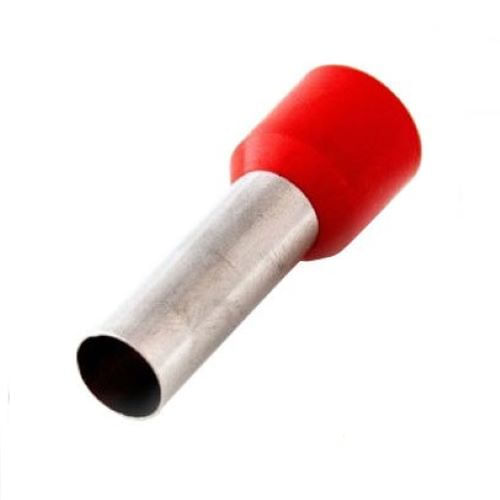 Terminal Isolado Tubular Simples 10mm² Vermelho Eletrokit 20 Peças