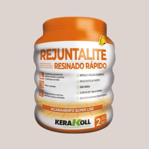 Rejunte Rejuntalite Resinado Seca Rápido Cinza Pérola 2kg Kerakoll