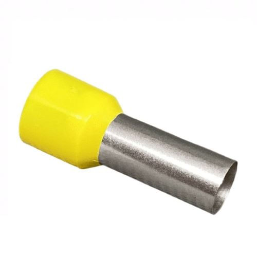 Terminal Isolado Tubular Simples 25mm² Amarelo Eletrokit 20 Peças