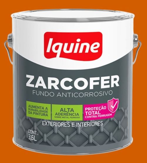 Fundo Anticorrosivo Zarcofer Laranja 3,6L Iquine