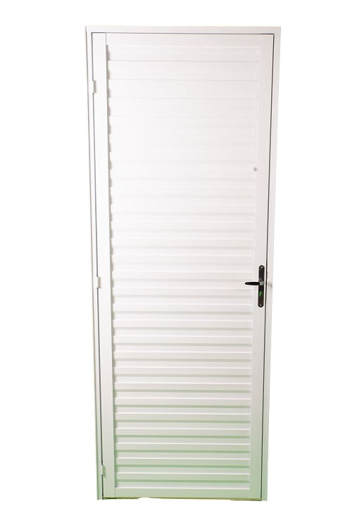 Porta Veneziana Linha Home Alumínio Branco Direito 210x60cm