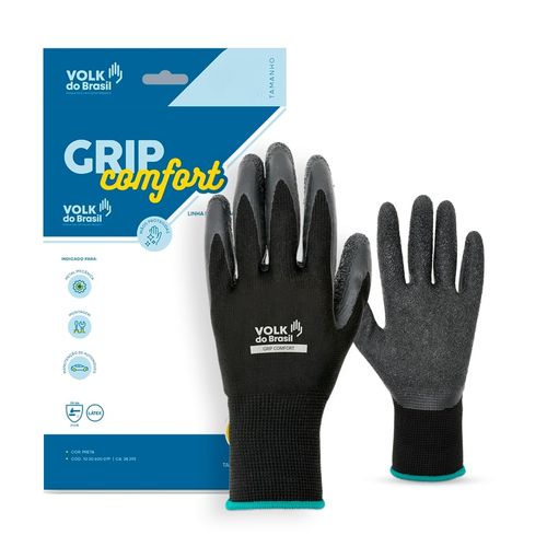 Luva Segurança Grip Comfort Preto Tam G CA38293 Volk