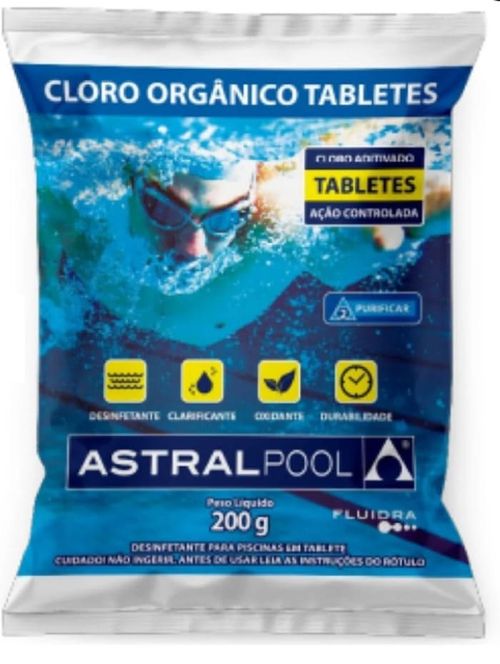 Pastilha de Cloro Aditivado Clarificante Algicida 5x1 200g Astralpool