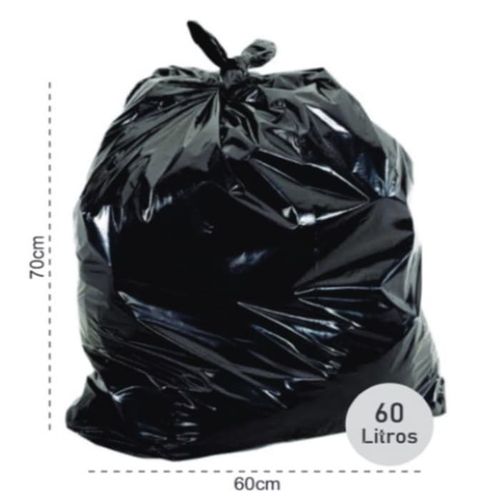 Saco de Lixo Reforçado Preto 60L com 50 un Brasilbag