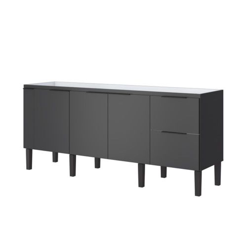 Gabinete para Cozinha Cisne 195x51,5x86cm MDP/MDF Preto