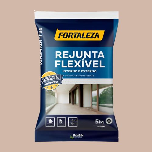 Rejunte Flexível Cerâmica Bege 5kg Fortaleza