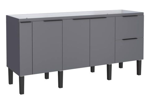 Gabinete para Cozinha Cisne 175x51,5x86cm MDP/MDF Cinza