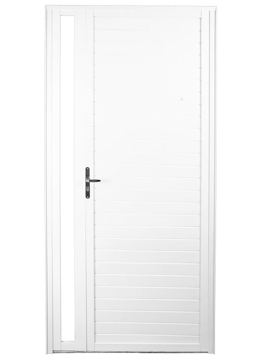 Porta Lambril Prime Vidro Liso Alumínio Branco Direito 210x100cm