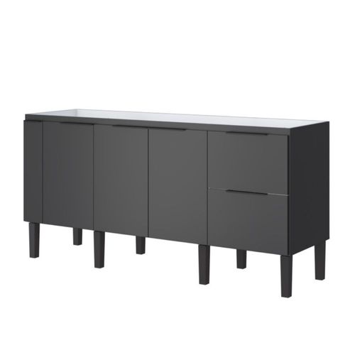 Gabinete para Cozinha Cisne 175x51,5x86cm MDP/MDF Preto