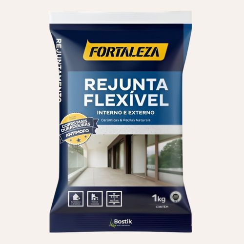 Rejunte Flexível Cerâmica Cinza Platina 1kg Fortaleza