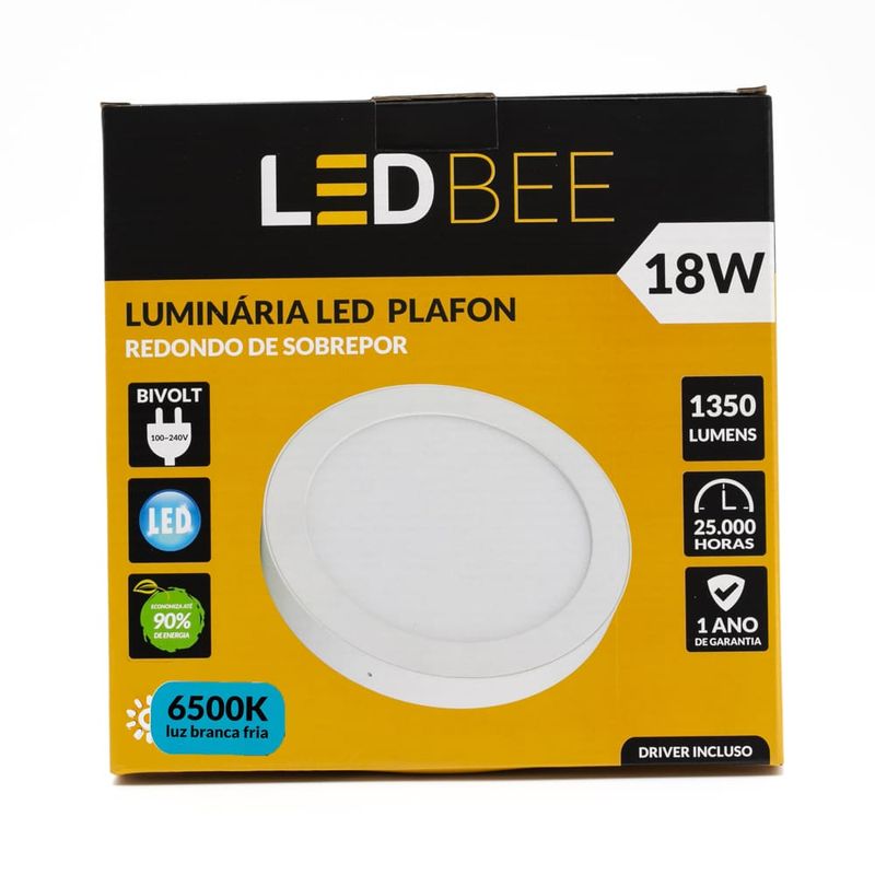 Painel-de-LED-Sobrepor-18W-21cm-1350-Lumens-Luz-Branca