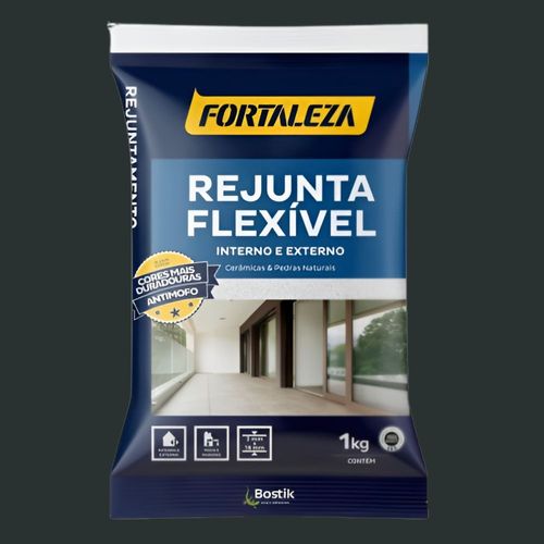 Rejunte Flexível Cerâmica Preto 1kg Fortaleza