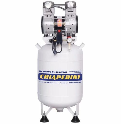 Compressor Odontológico 60L 10 pés 120Lbs 2HP 127V Chiaperini