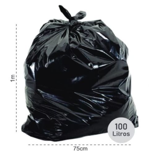 Saco de Lixo Reforçado Preto 100L com 10 un Brasilbag