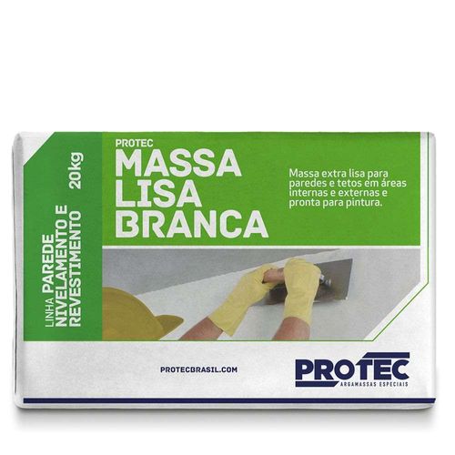 Massa Lisa de Acabamento para Paredes e Tetos Branca 20Kg Protec