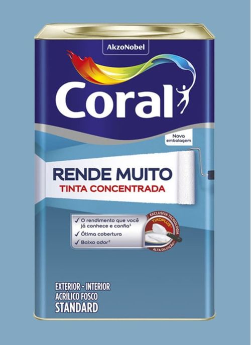 Tinta Standard Acrílica Fosco Rende Muito Azul dos Andes 16L Coral