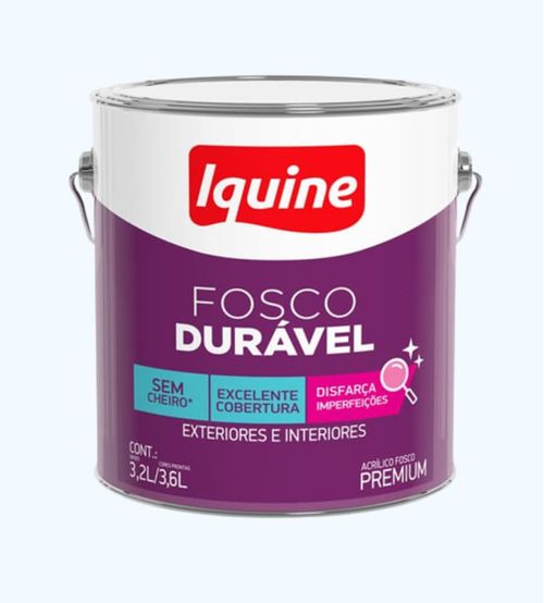 Tinta Premium Acrílica Fosco Durável Branco Neve 3,6L Iquine