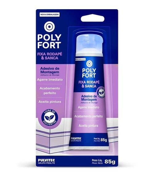 Adesivo de Montagem Polyfort Rodapé e Sanca Branco 85g Pulvitec