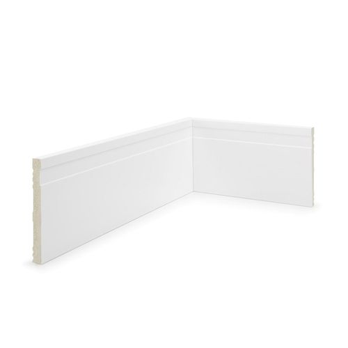 Rodapé Poliestireno Slim Frisado Branco 10x240cm