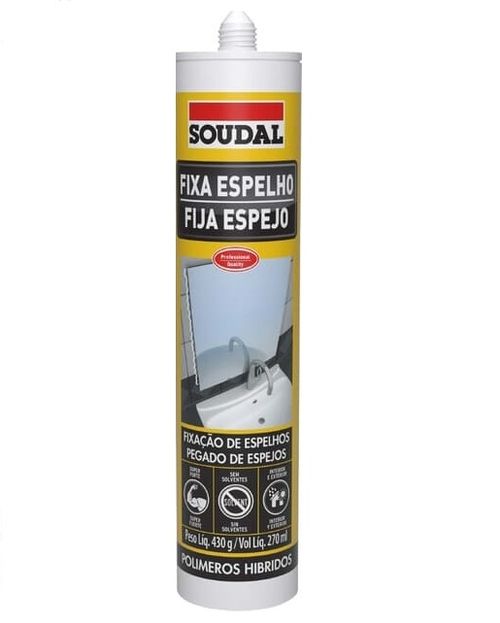 Adesivo de Montagem Fixa Espelho Branco 430g Soudal