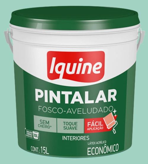 Tinta Econômica Acrílica Fosco Pintalar Verde Piscina 15L Iquine