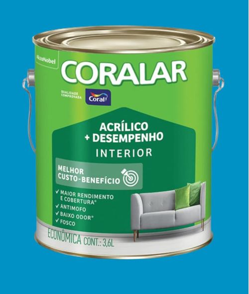 Tinta Econômica Acrílica Fosco + Desempenho Oceano 3,6L Coralar