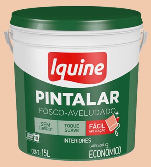 Tinta Econômica Acrílica Fosco Pintalar Pêssego 15L Iquine