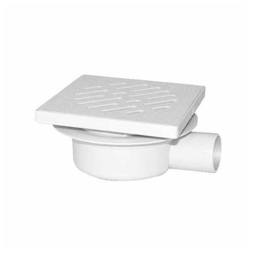 Ralo Sifonado Grelha Quadrada ABS Branco Regulável 140mm Odem