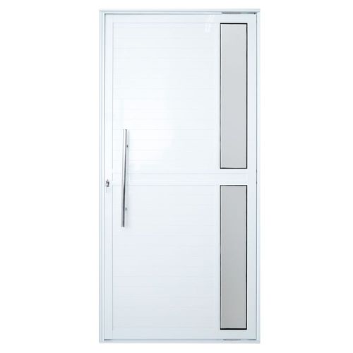 Porta Pivotante Seteira Premium Alumínio Branco Direito 210x120cm