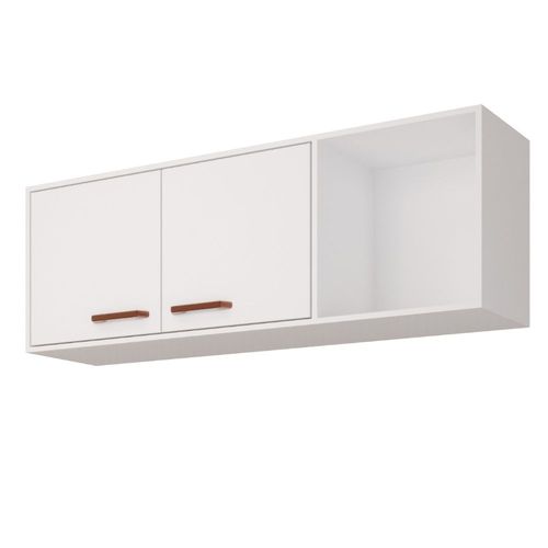 Armário Aéreo para Cozinha Silm 113x40x30cm MDF Branco